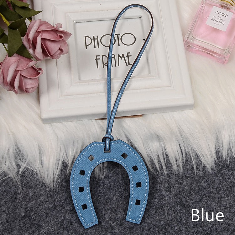 Leather Bag Charm, Horseshoe