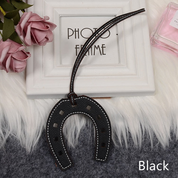 Leather Bag Charm, Horseshoe