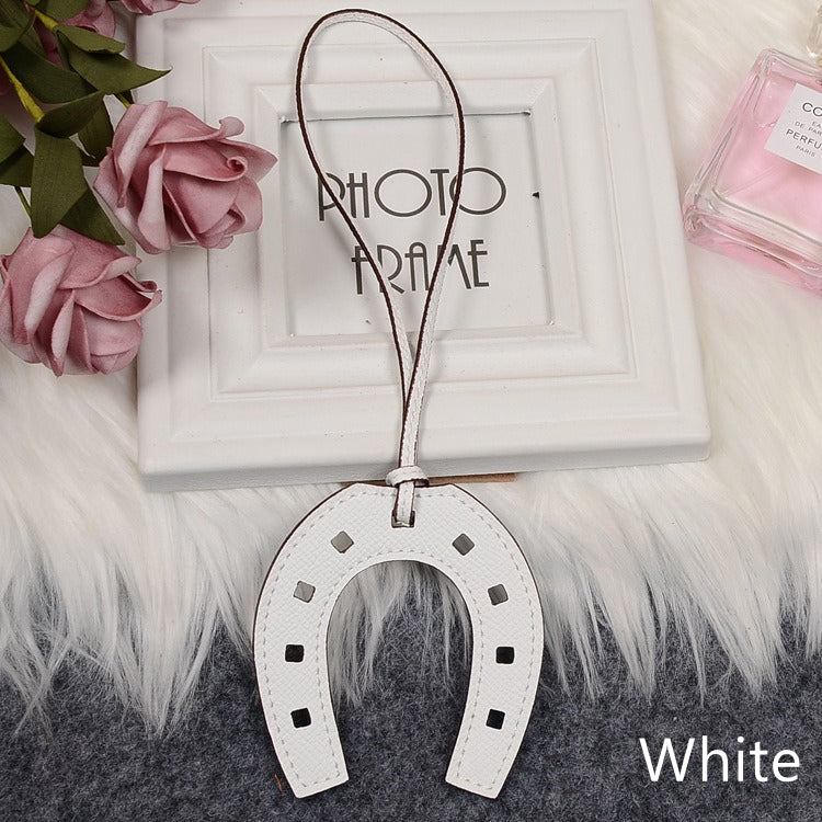 Leather Bag Charm, Horseshoe