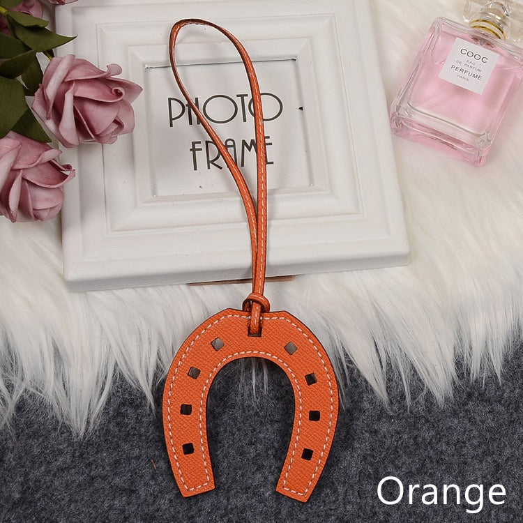 Leather Bag Charm, Horseshoe