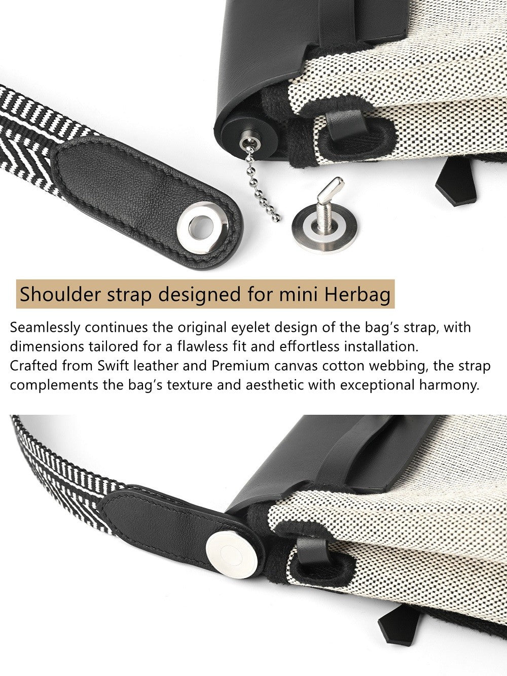 Bandoulière élargie personnalisée de 5 cm/2 "pour herbag
