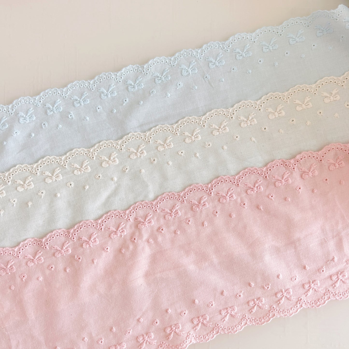 Exquisite Floral Cotton Lace Trim, Eyelet Embroidery Cotton Lace