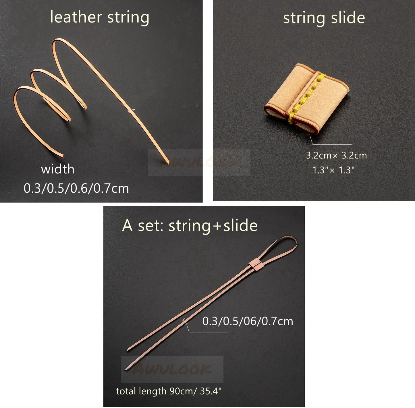 Glissière/Gardien de glissière en cuir Vachetta