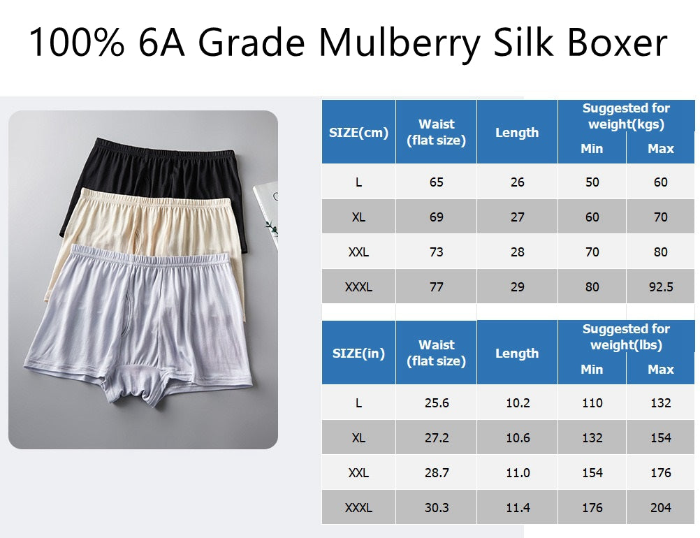 Men's 100% 6A Grade Silk Boxer