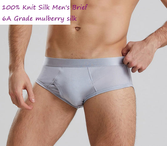 Men's 100% Silk Knit Brief
