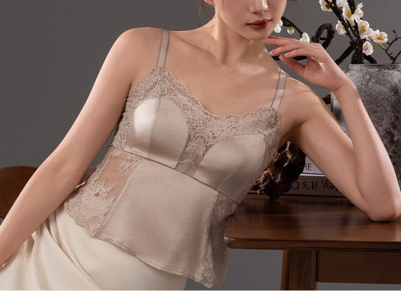 Silk Lace Camisole Bra, Beautiful Butterfly Back