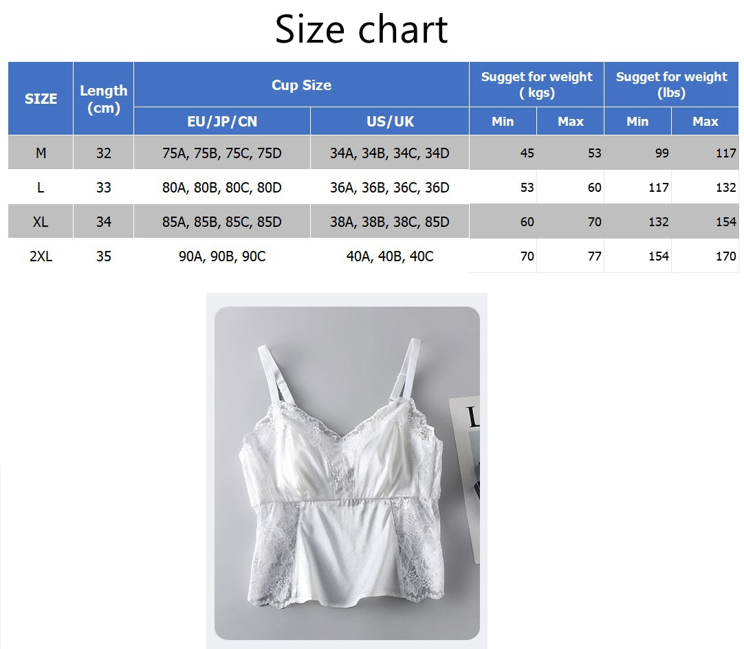 Silk Lace Camisole Bra, Beautiful Butterfly Back