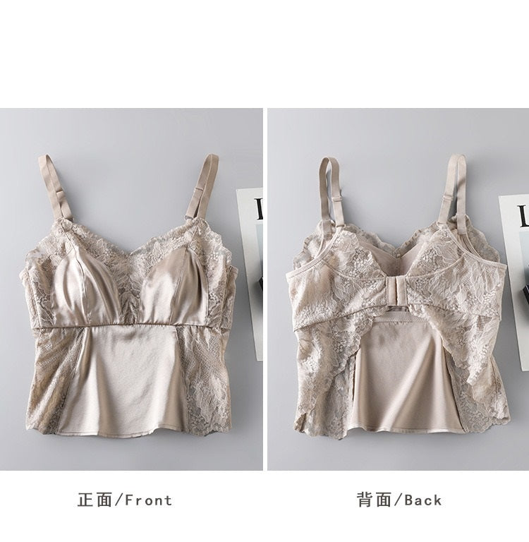 Silk Lace Camisole Bra, Beautiful Butterfly Back