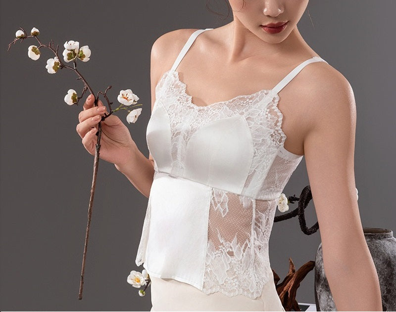 Silk Lace Camisole Bra, Beautiful Butterfly Back