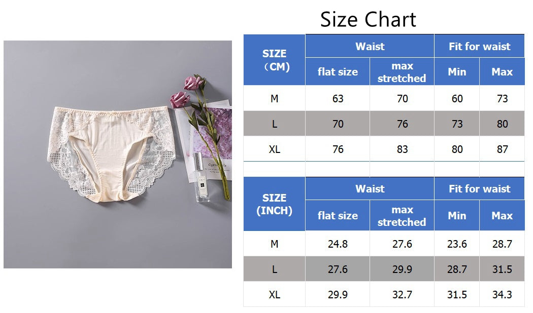 Women Silk Lace trim Panties