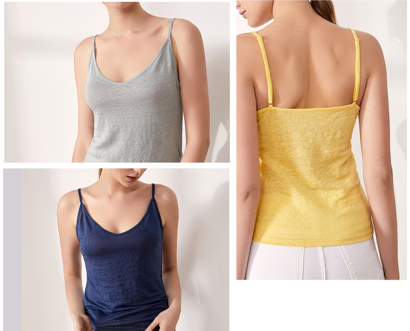 Women Silk Linen Camisole, 8 Colors