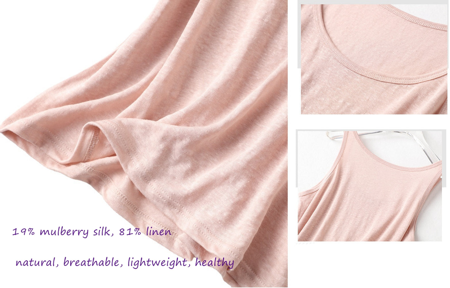 Women Silk Linen Tank Top, 7 Colors