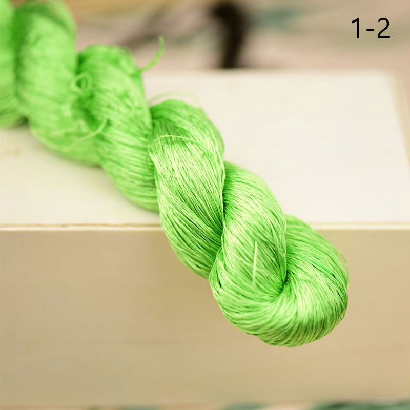 100% Mulberry Silk Embroidery Thread Skeins, Green Colors, 400meters