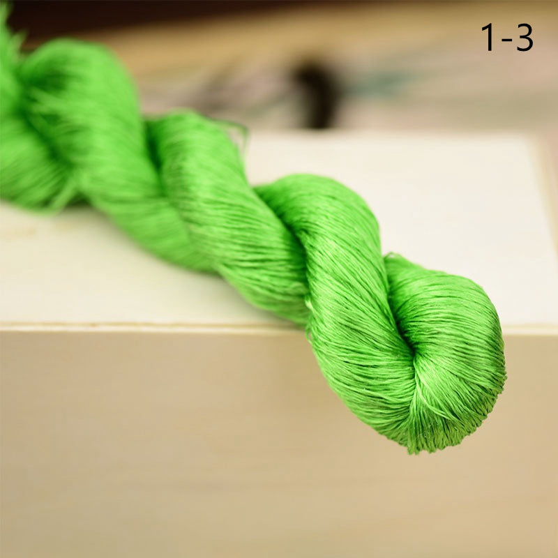100% Mulberry Silk Embroidery Thread Skeins, Green Colors, 400meters