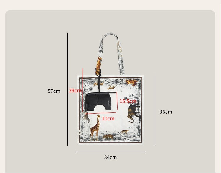 Twilly Silk Tote Bag/ Elephant Bag Charm