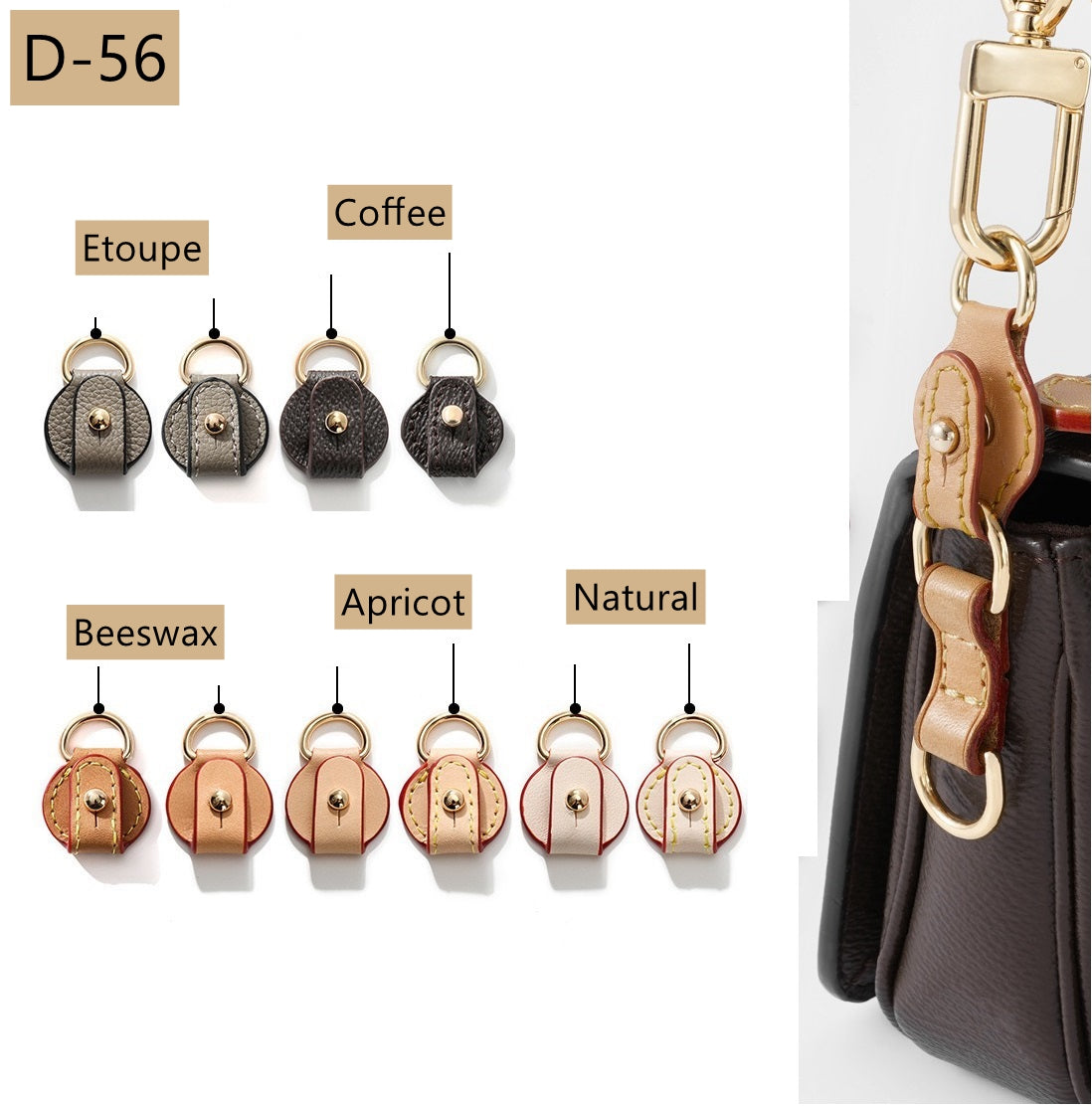 Anti-wear Leather Buckle/ Protector for LV Diane/Dauphine/Pochtte metis