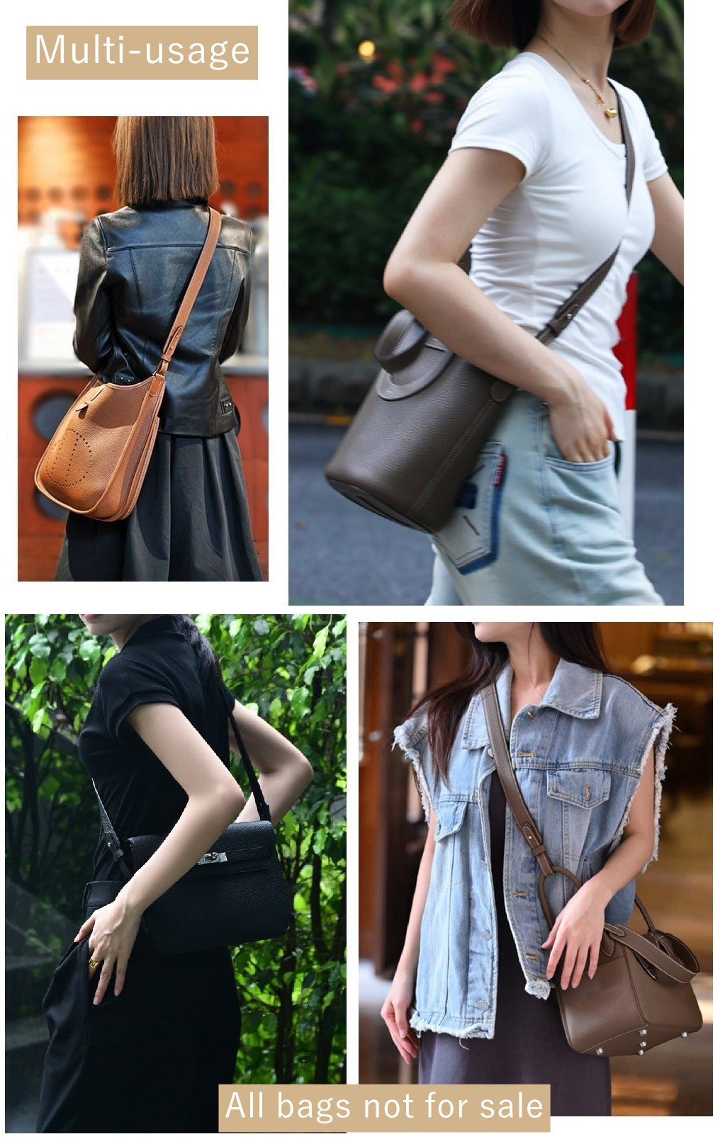 Sangle de sac à bandoulière en cuir Togo pour Lindy/picotin/evelyne