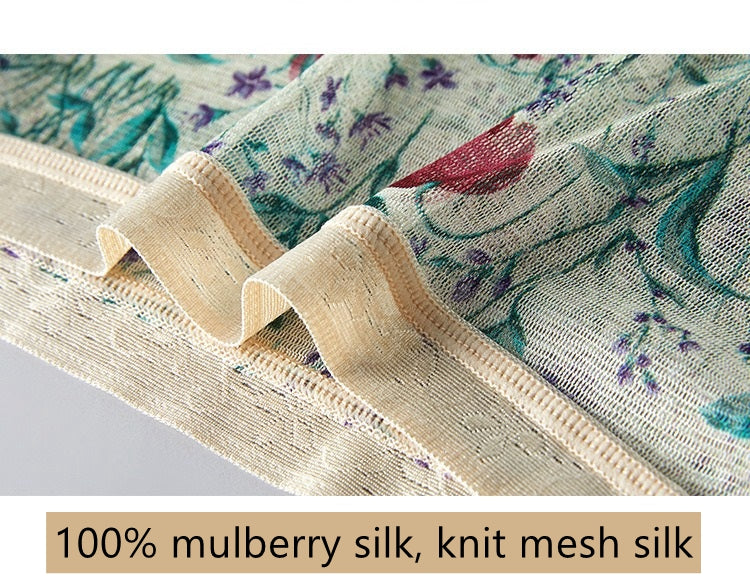 Women 100% Mesh Silk Pantie, mid waist