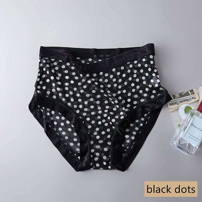 Women 100% Mesh Silk Pantie, mid waist