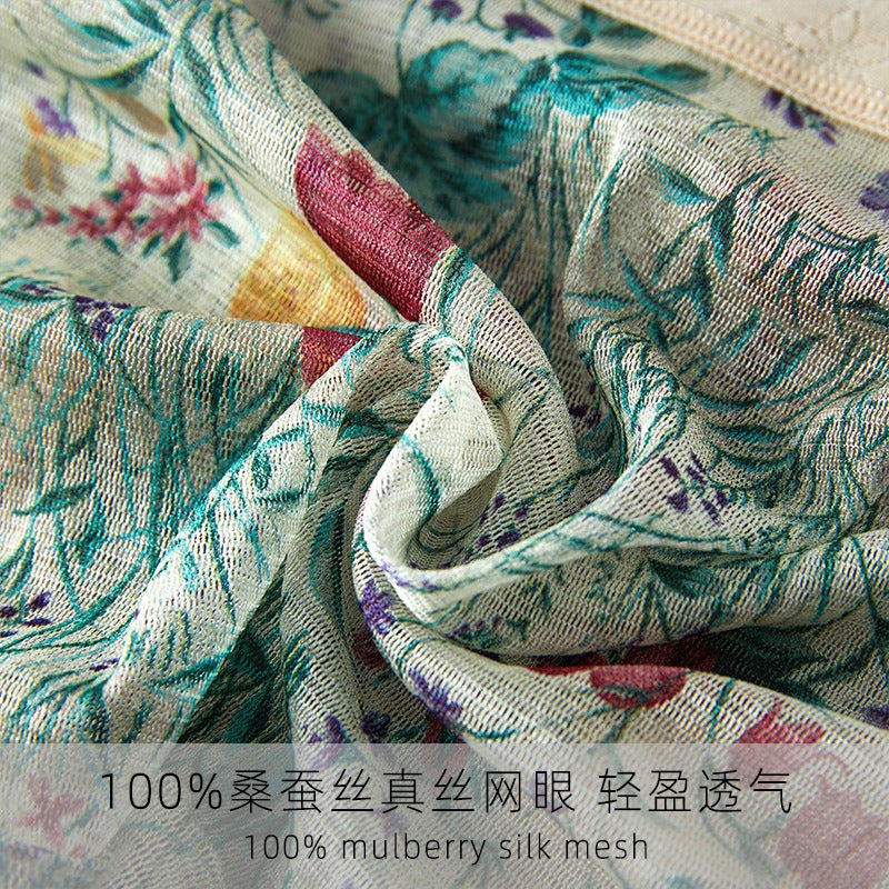 Women 100% Mesh Silk Pantie, mid waist