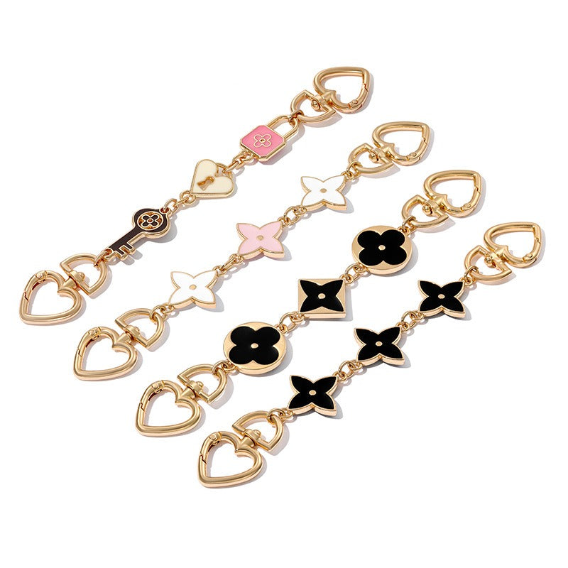Blooming Flowers Chain Bag Charm, Strap Extender