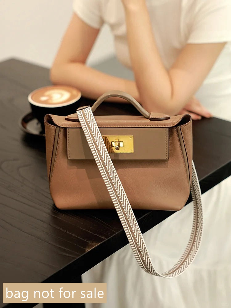 Customized 25mm Canvas Strap for Evelyne/kelly/2424- Etoupe