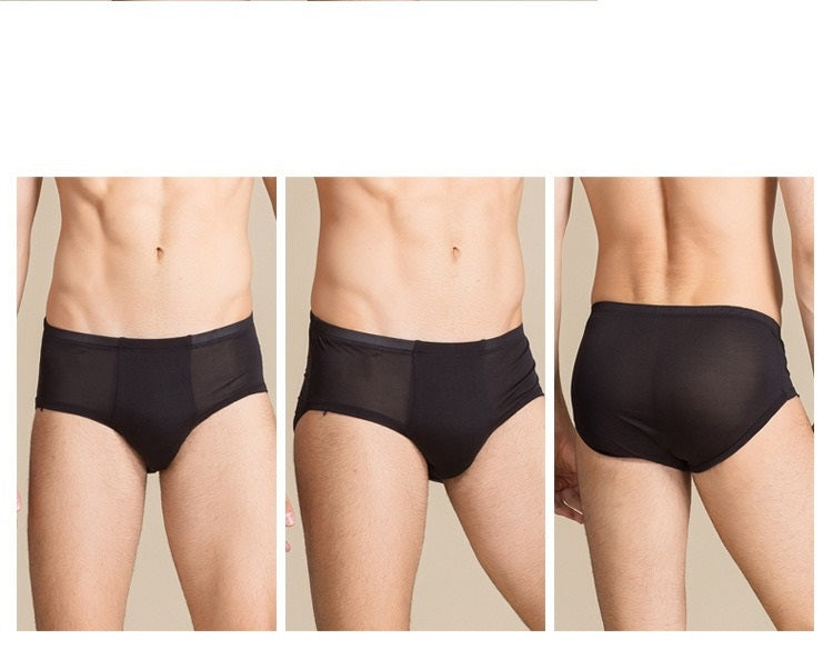 Men's 100% Silk Knit Brief, Large Sizes Available