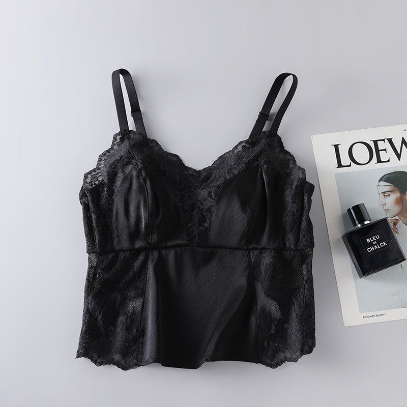Silk Lace Camisole Bra, Beautiful Butterfly Back