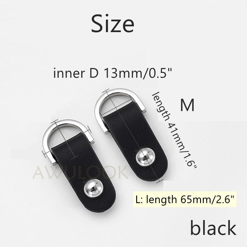 Pair of Leather Taps with D ring and Screw Connector