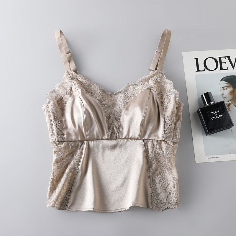 Silk Lace Camisole Bra, Beautiful Butterfly Back