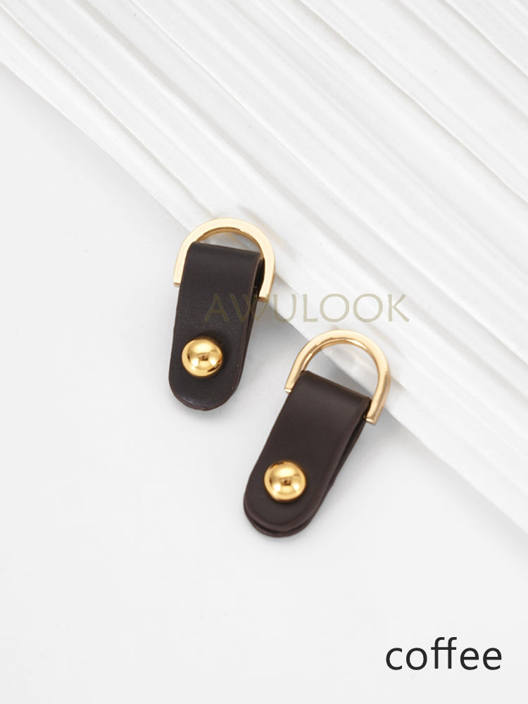 Pair of Leather Taps with D ring and Screw Connector