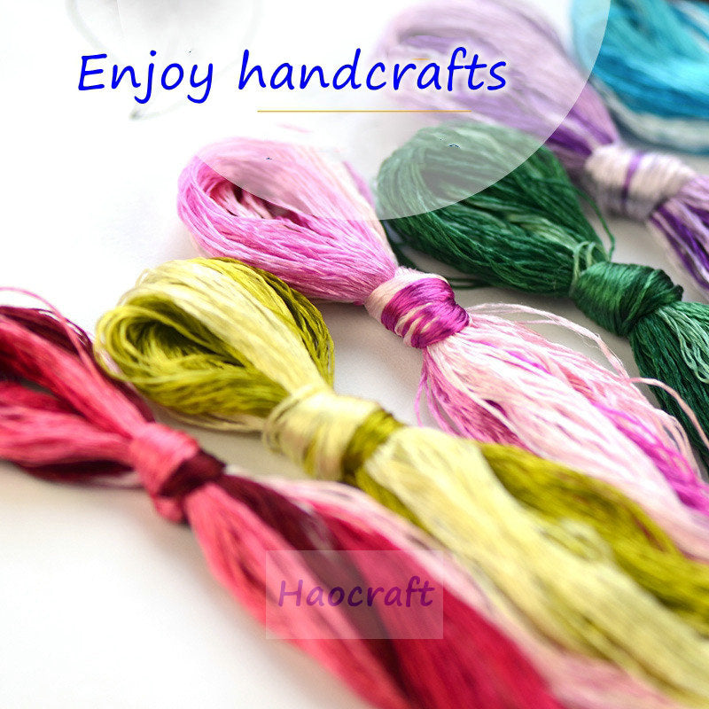 100% Mulberry Silk Embroidery Thread Skeins - Set4