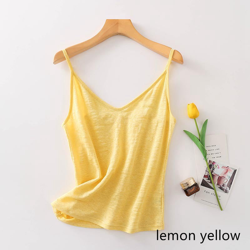 Women Silk Linen Camisole, 8 Colors