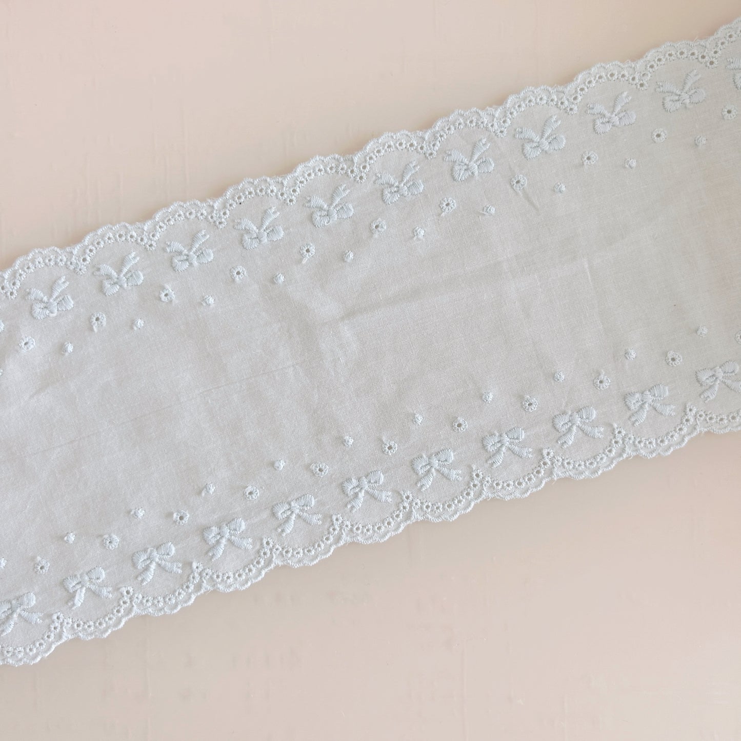 Exquisite Floral Cotton Lace Trim, Eyelet Embroidery Cotton Lace