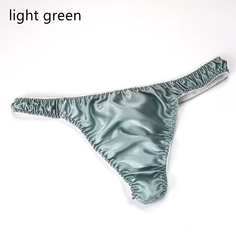 100% Mulberry Silk Thong for Men, 21 colors