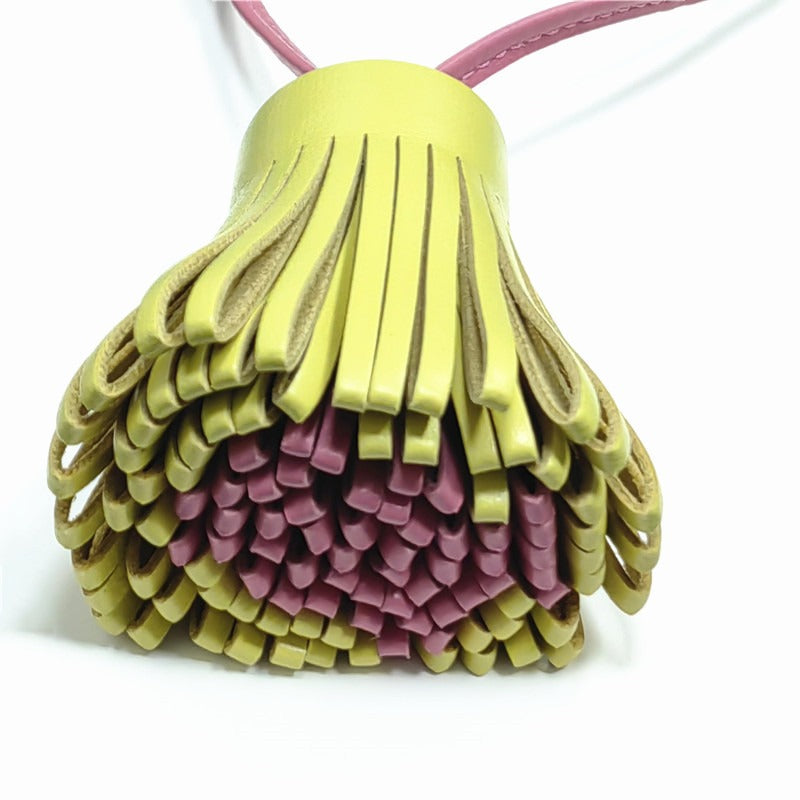 Bijou de Sac en Cuir d'Agneau, Coeur avec Lettre