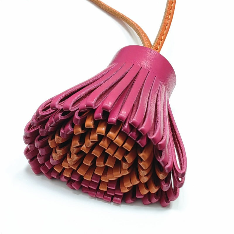 Bijou de Sac en Cuir d'Agneau, Coeur avec Lettre