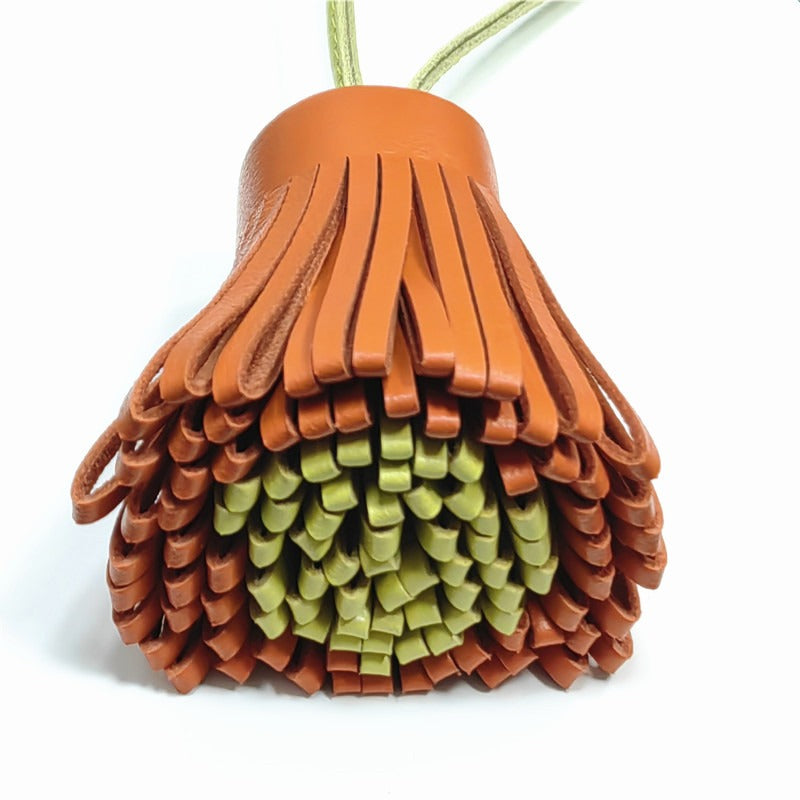 Bijou de Sac en Cuir d'Agneau, Coeur avec Lettre