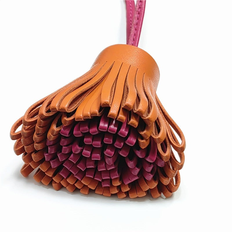 Bijou de Sac en Cuir d'Agneau, Coeur avec Lettre