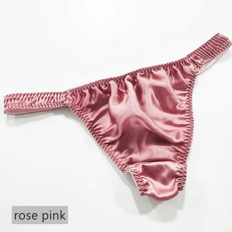 100% Mulberry Silk Thong for Men, 8 colors - Awulook