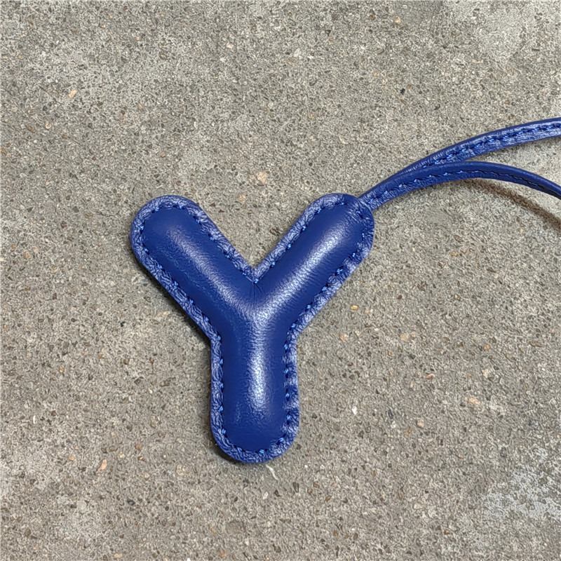 Pillow Puff Initial Lambskin Leather Bag Charm