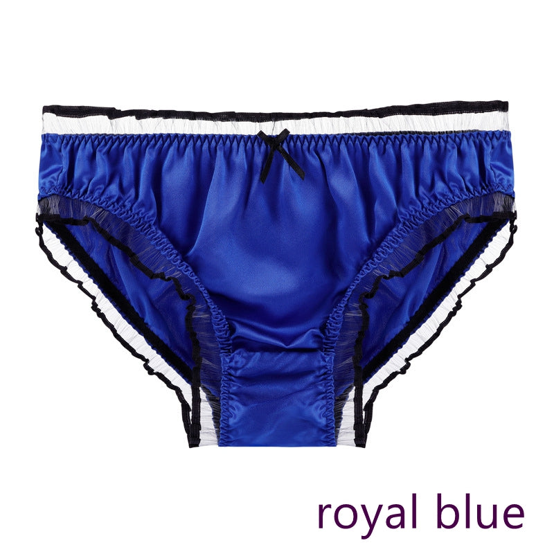 Damen-Bikini-Höschen aus Seide und Spitze mit Rüschen