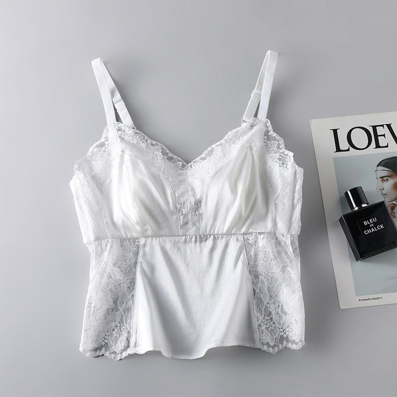 Silk Lace Camisole Bra, Beautiful Butterfly Back
