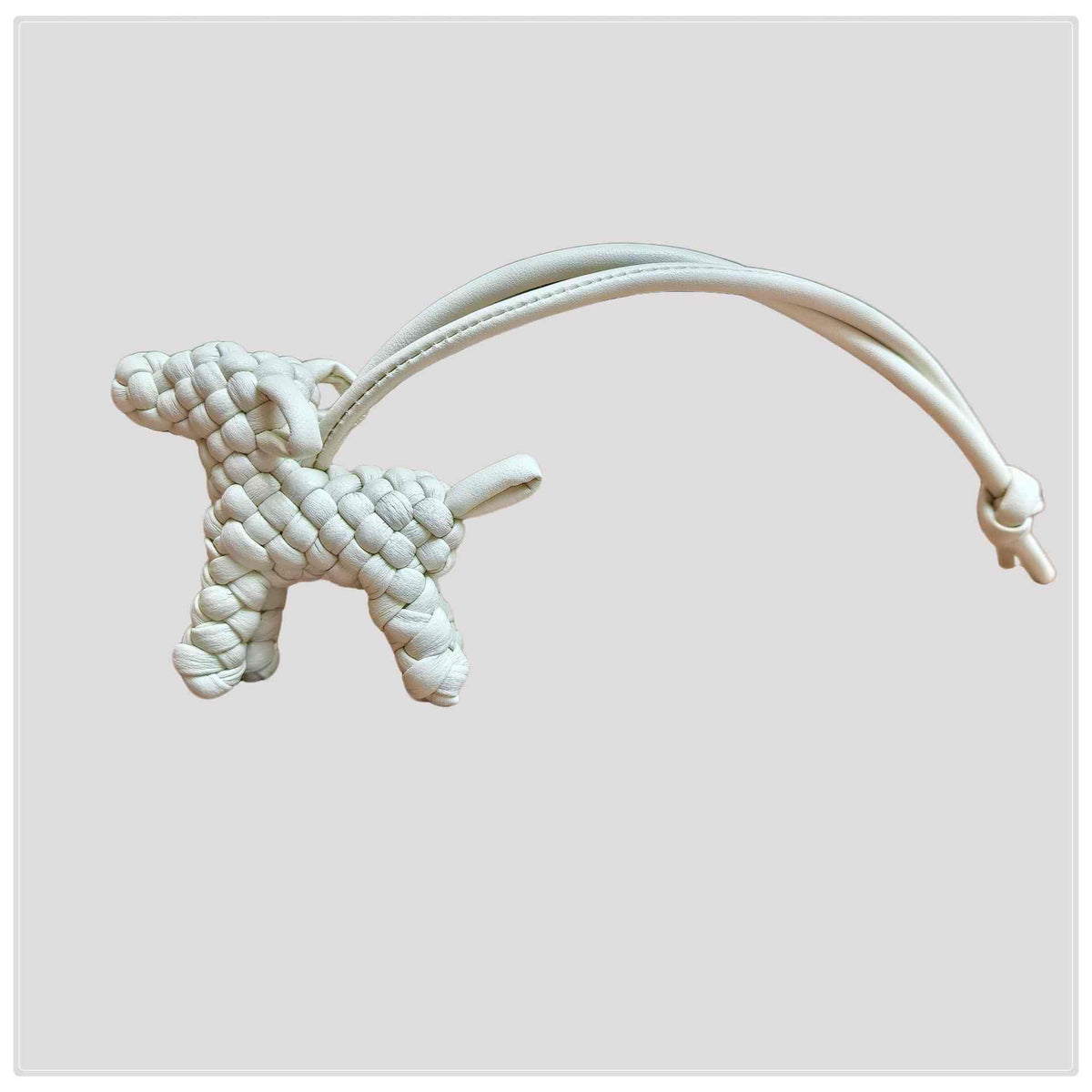 BV Leather Woven Dog Charm