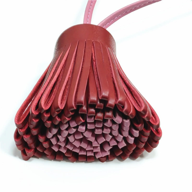 Bijou de Sac en Cuir d'Agneau, Coeur avec Lettre
