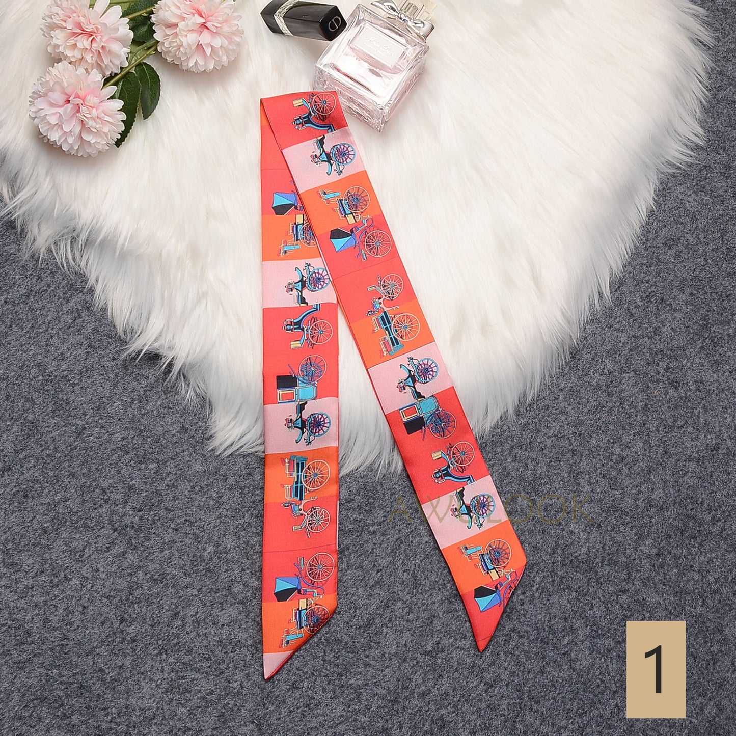 Silk Twilly,86cm× 5cm - Awulook