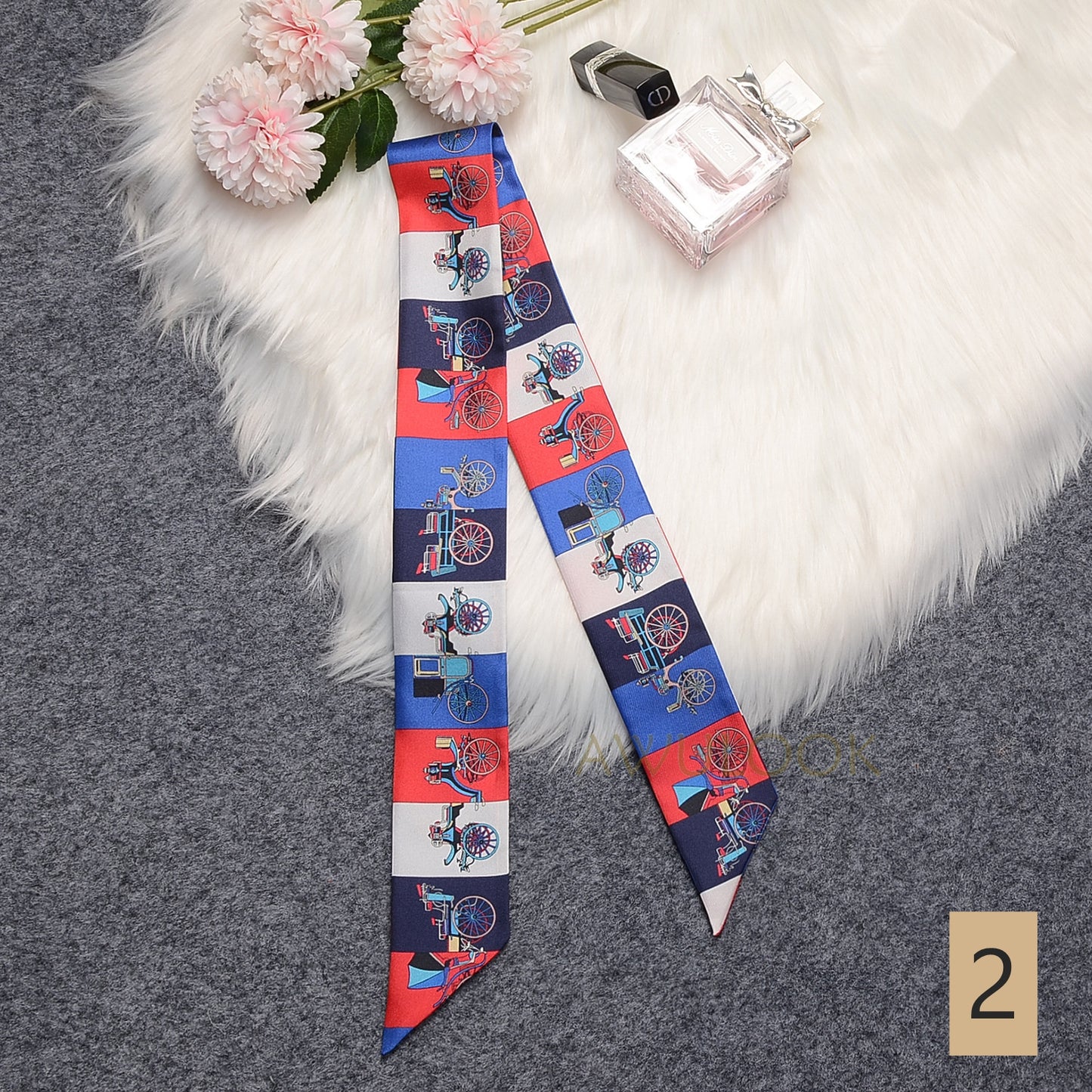 Silk Twilly,86cm× 5cm - Awulook