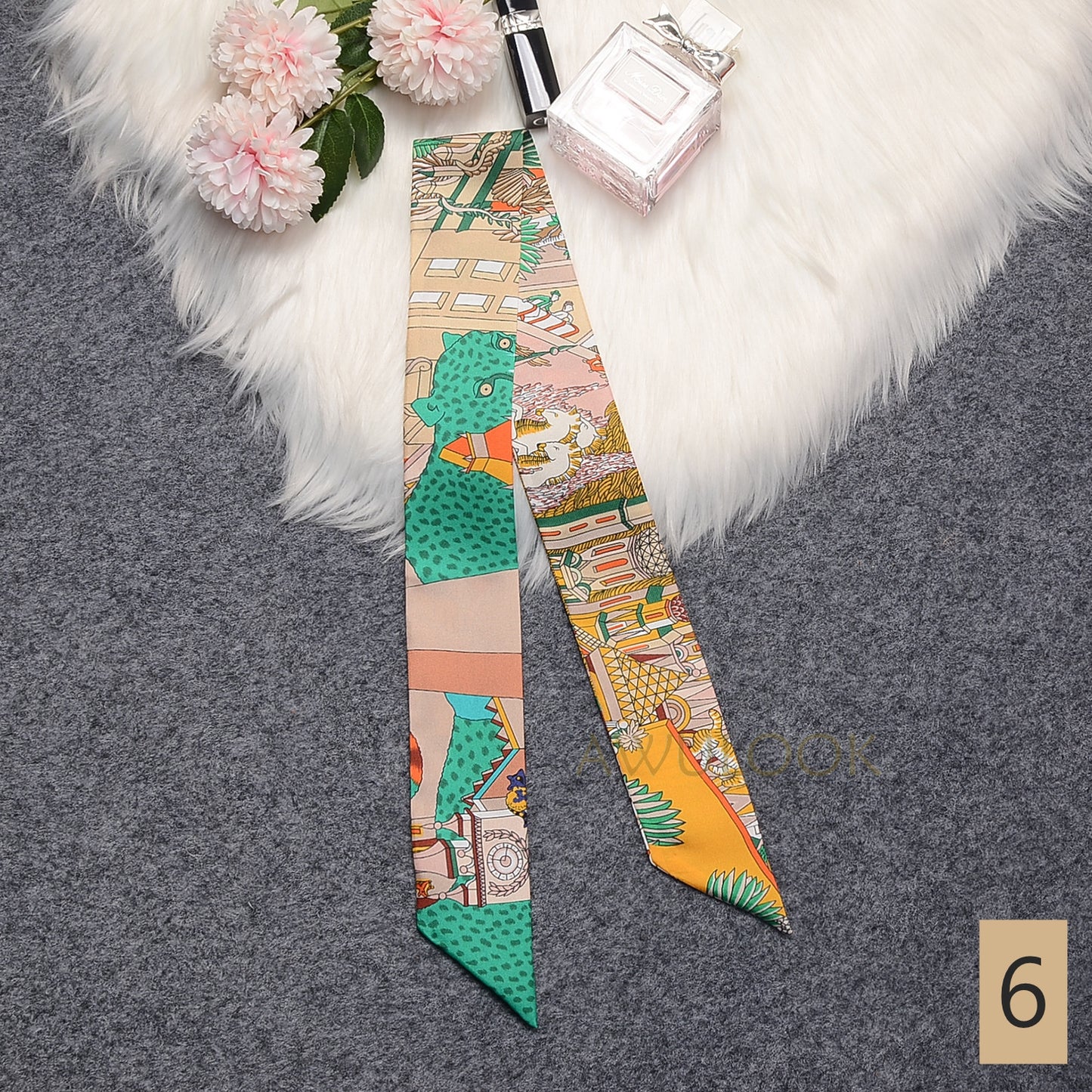 Silk Twilly,86cm× 5cm - Awulook
