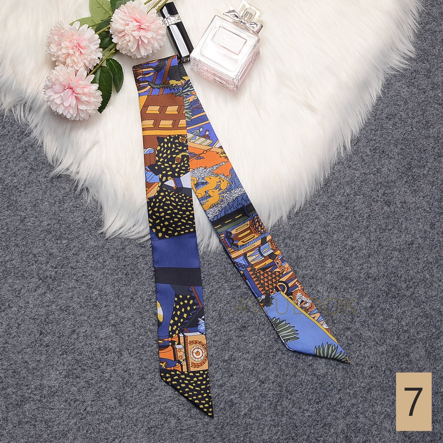 Silk Twilly,86cm× 5cm - Awulook