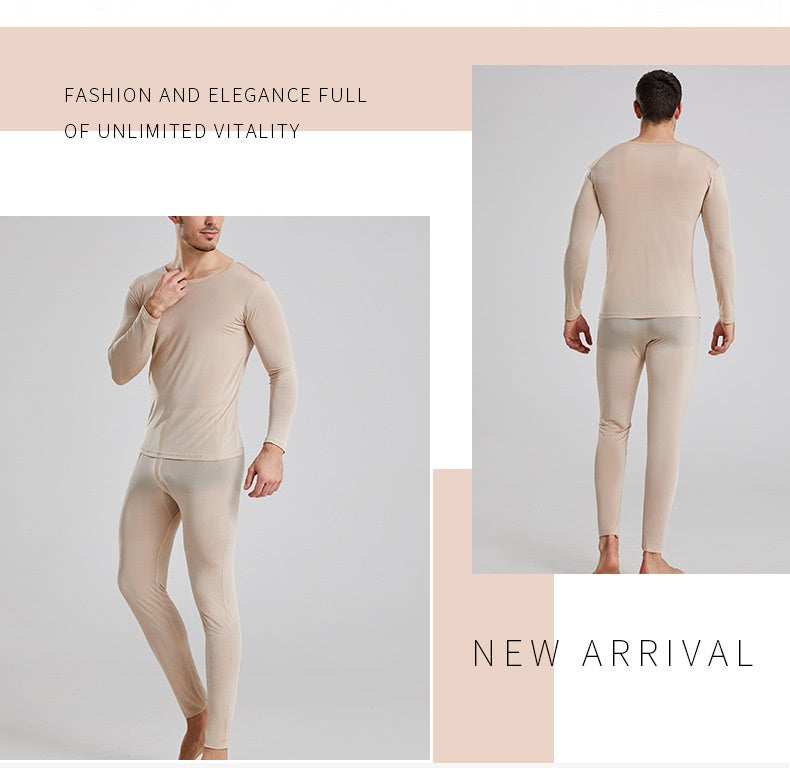 Men 100% Mulberry Silk Crew Sweatshirt/Legging, 2 colors/ Long